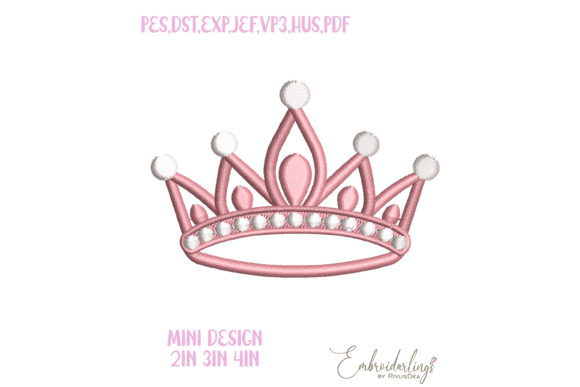 Download Mini Princess Crown Embroidery Design - Crown Collection