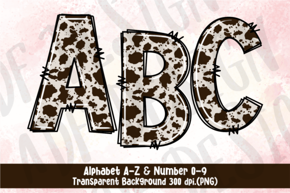Download Cowhide Doodle Alphabet Letters Font PNG - Letters font Collection