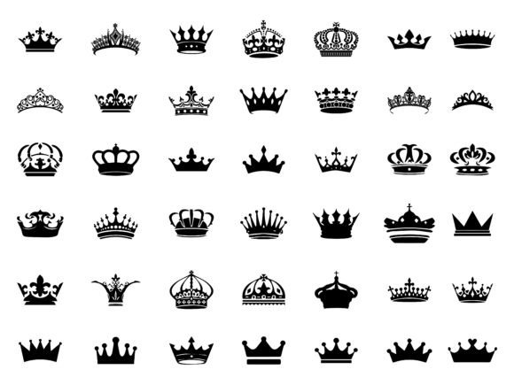 Download Silhouette Crown Set, Royal Collection - Crown Collection