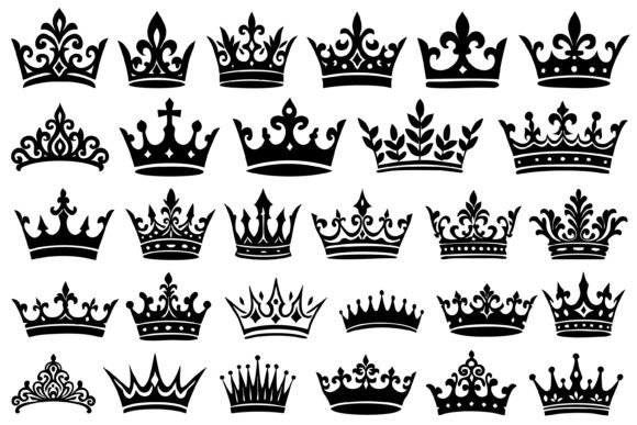 Download Royal King and Queen Crown Silhouette - Crown Collection