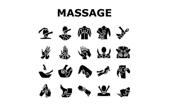 Download Massage Therapy Relaxation Icons Set - Relaxation Collection