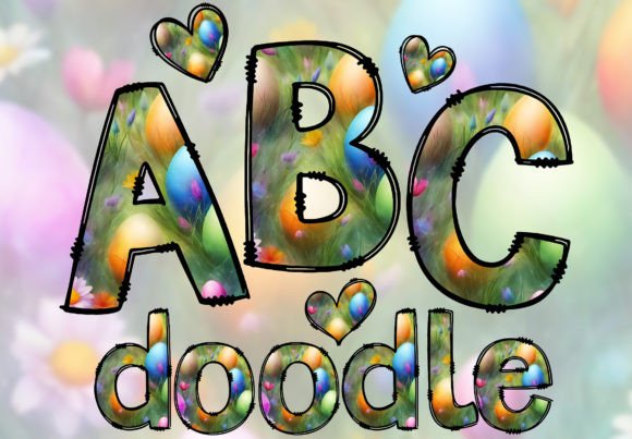 Download Easter Doodle Alphabet PNG Letters Font - Premium Resources