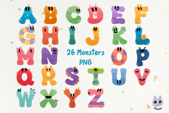 Download Alphabet Monster Letters Font Clipart - Premium Bundle